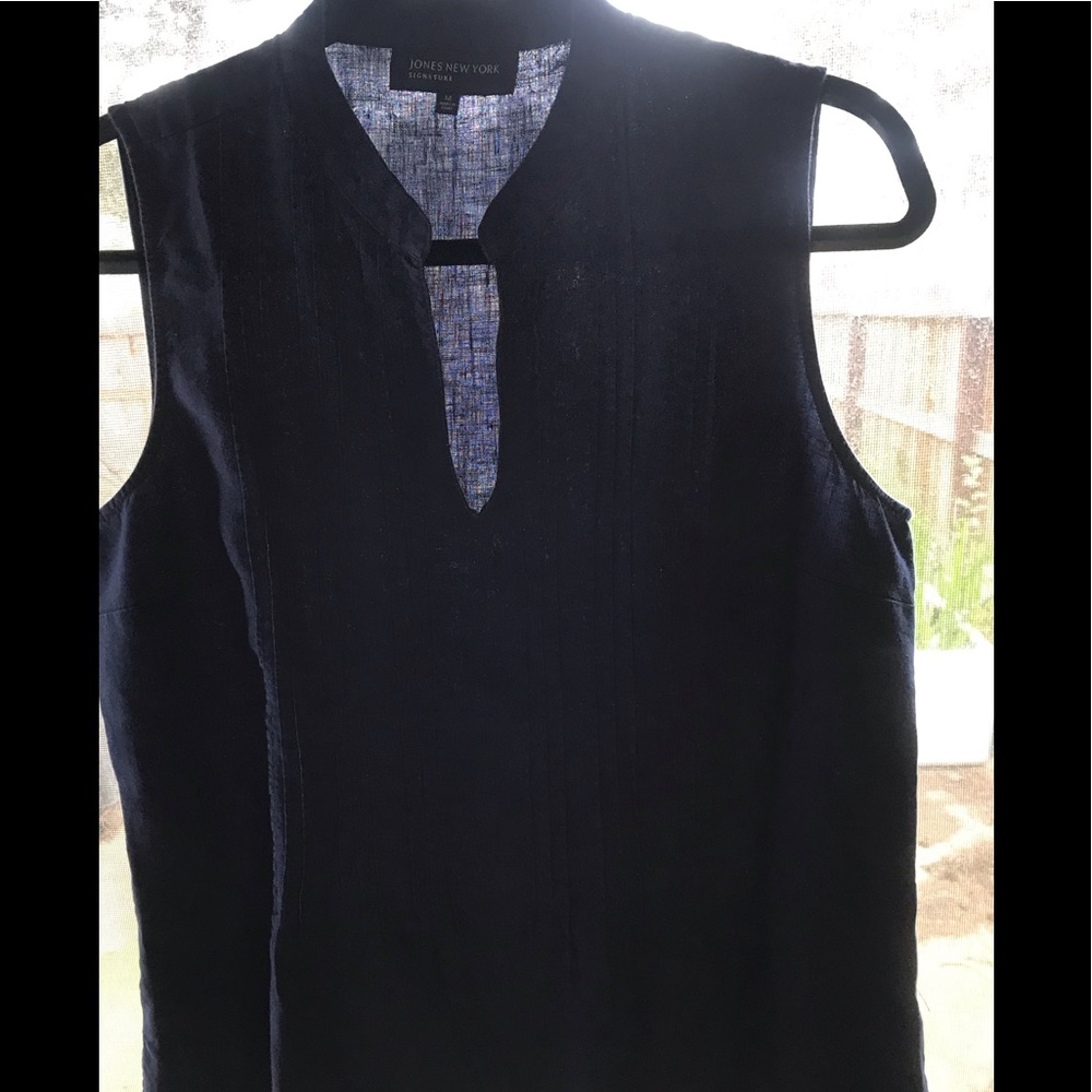 linen navy sleeveless pullover